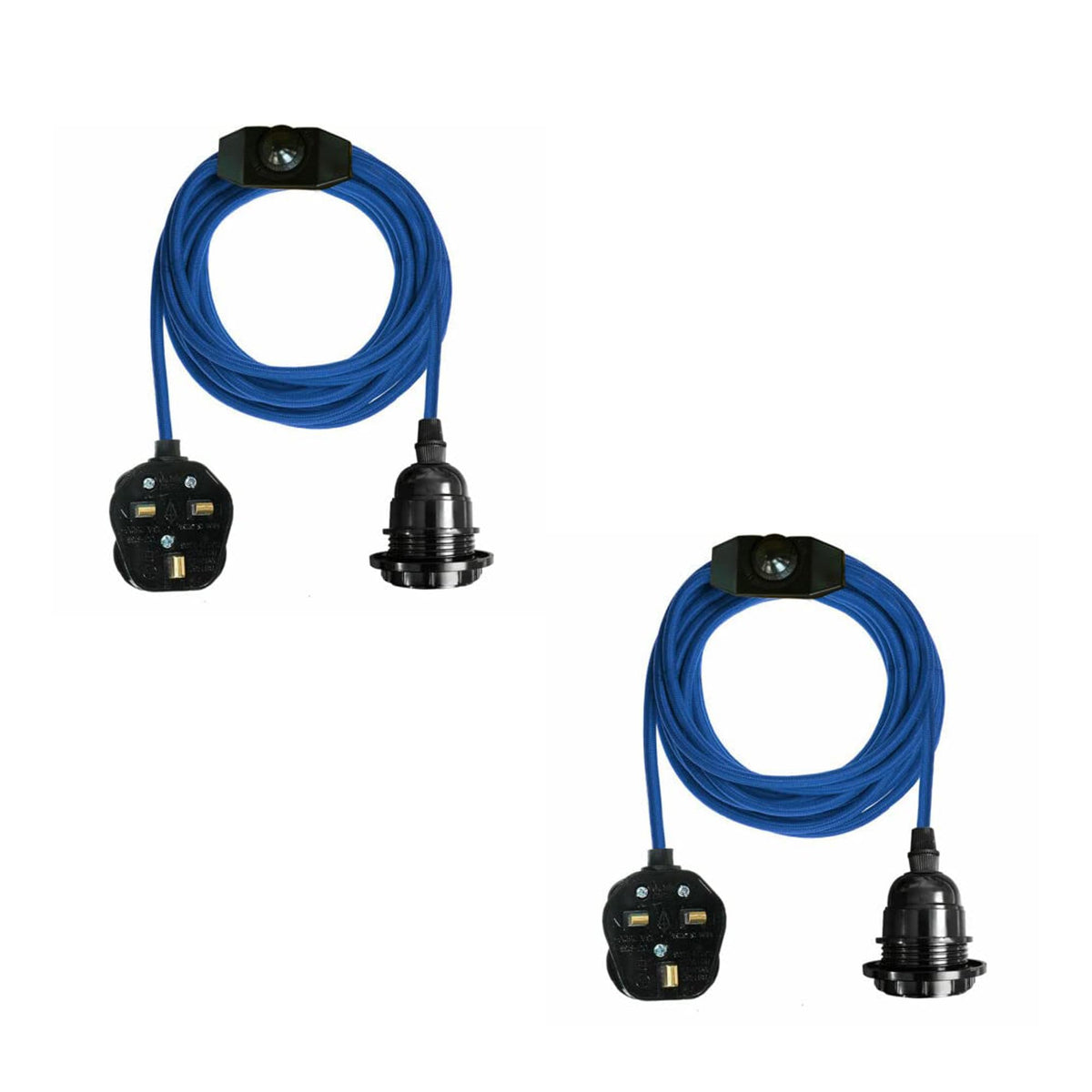 2m Plug in Pendant Light Fabric Cable  E27 Socket~4101