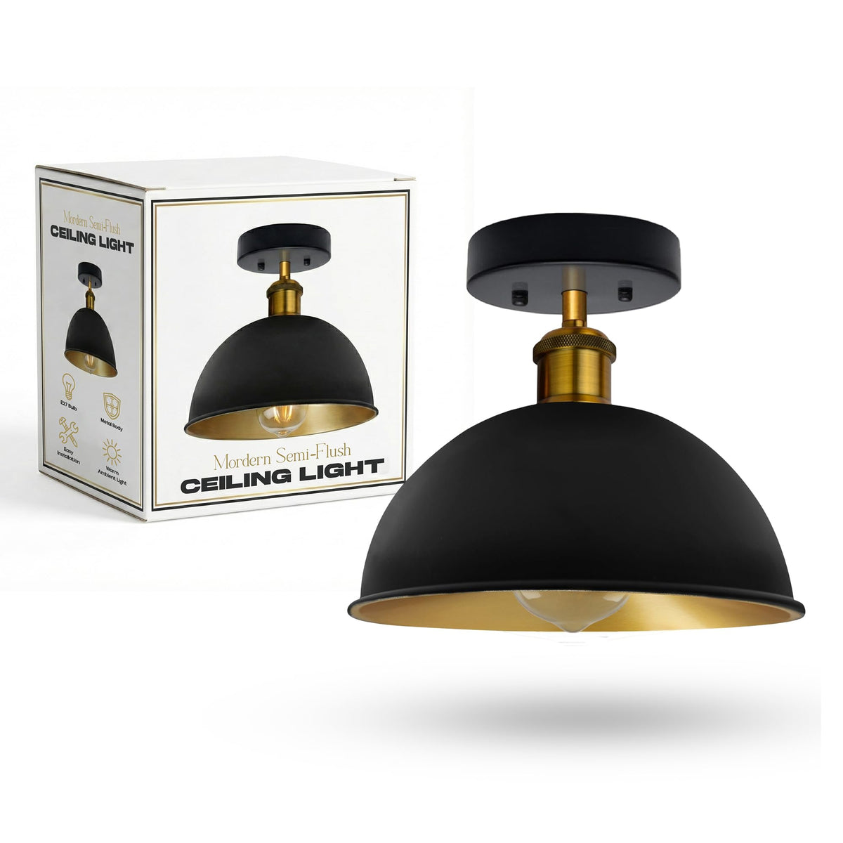 Industrial semi flush mount light 