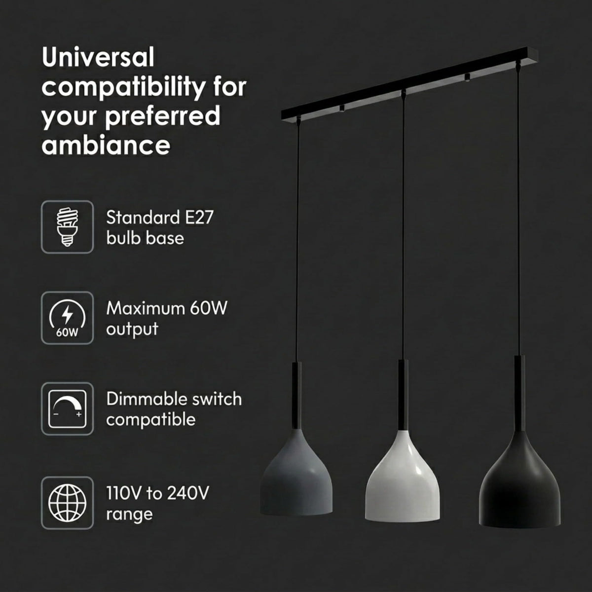 3 Way Pendant Light~4060