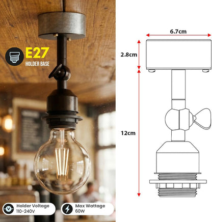 industrial E27 Adjustable Wall & Ceiling Light Fitting Copper~2546