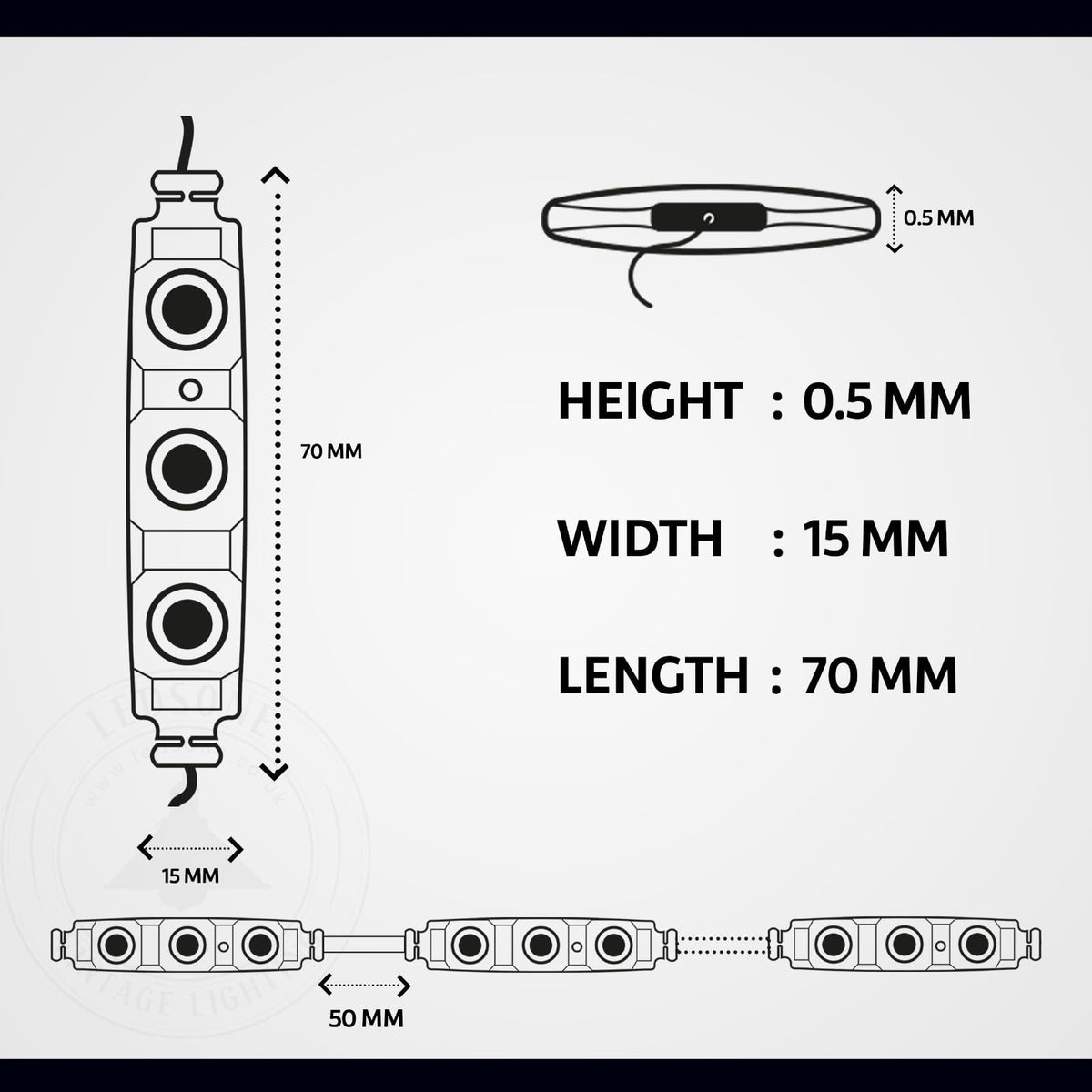 12V IP65 Waterproof LED Module 1.5W 12V Light 100/200 Pack.~4149