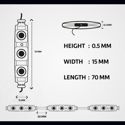 12V IP65 Waterproof LED Module 1.5W 12V Light 200 Pack.