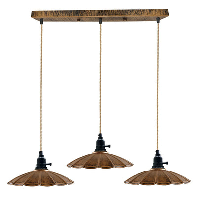3 Way Pendant Light Triangle Metal Wire Cage~4059