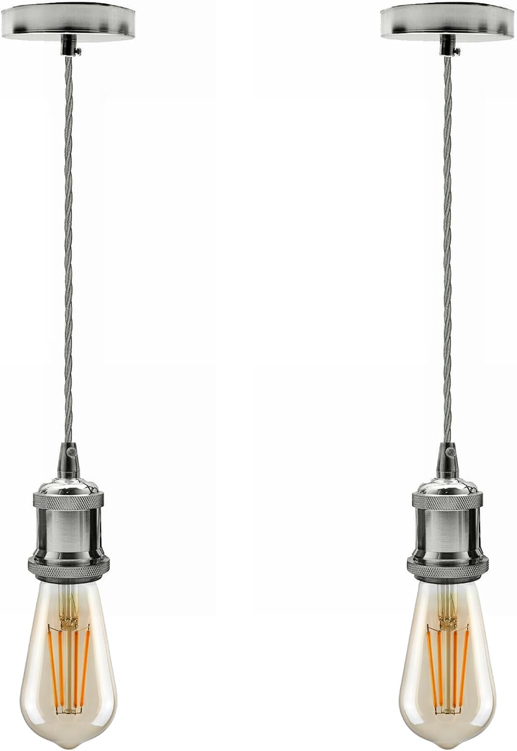 2 Pack Vintage E27 Pendant Light 2m Cable ~ 4062