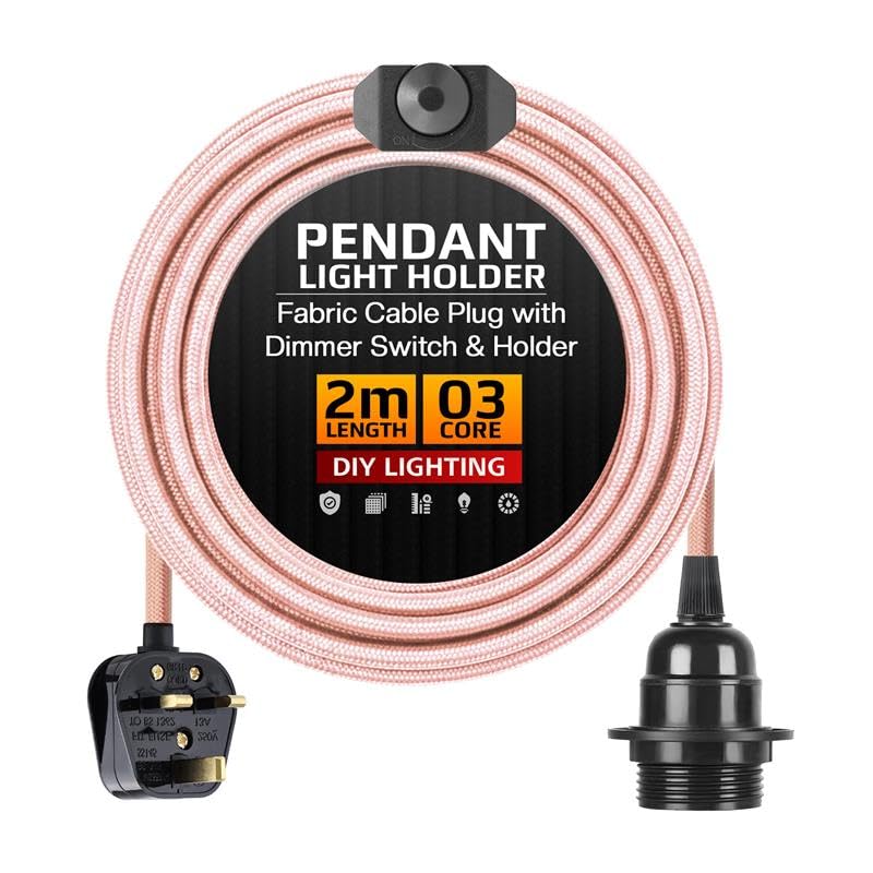 Plug in Pendant Light E27 2m Dimmer Switch Cable~4142