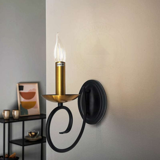 vintage candle holder- lamp shade black sconces lights for walls - Application  image