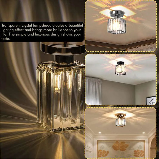 Crystal Ceiling Light, Semi Flush Mount for Kitchen & Living Rooms ~ 3824 - Vintagelite