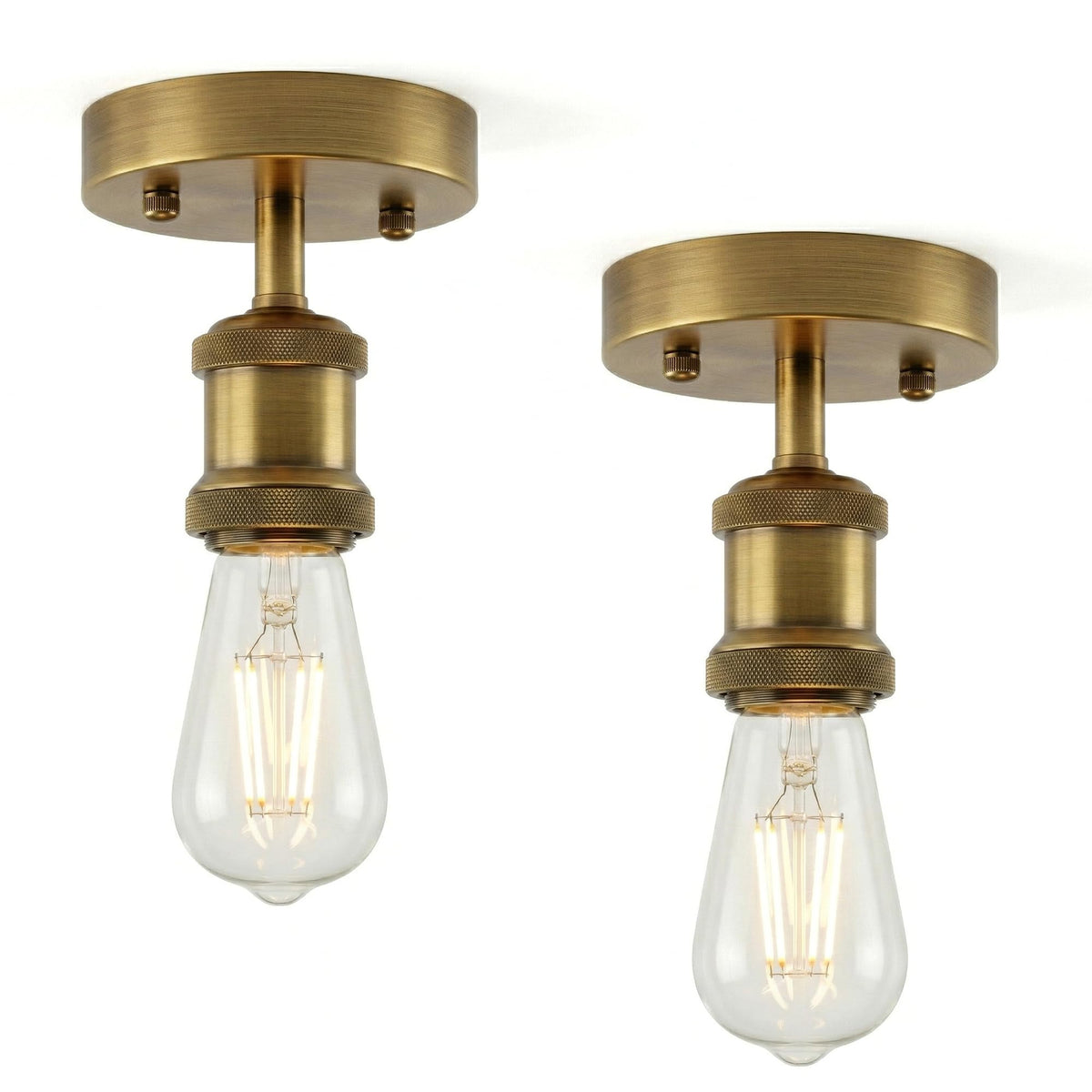 2 Pack Vintage Fully Earth Ceiling Light Flush Mount E27 Lamp~4083
