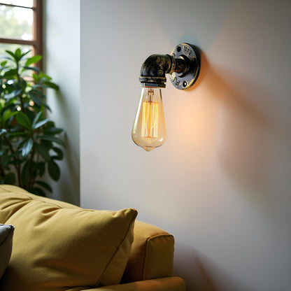 Vintage Industrial Water Pipe Wall Light Steampunk Metal Sconce~2360