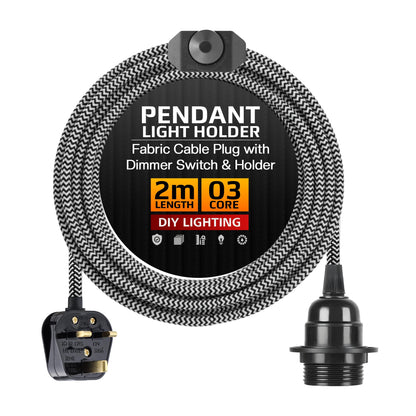 Plug in Pendant Light E27 2m Dimmer Switch Cable~4142
