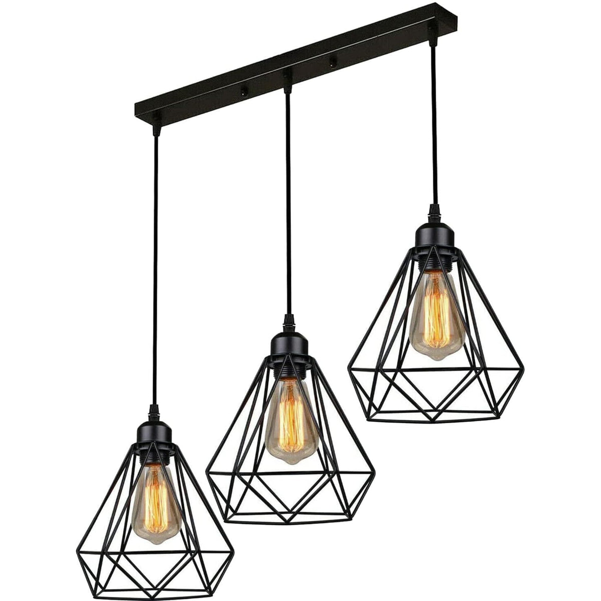 black metal cage shade lamp