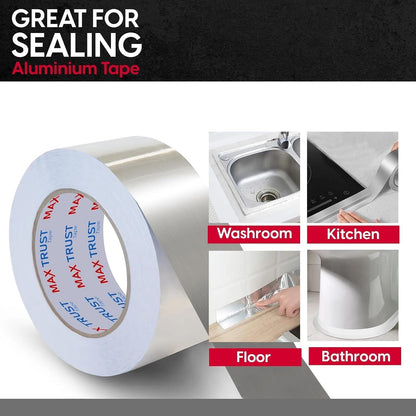 Aluminium Foil Insulation 75mm x 45m Silver Tape ~4072