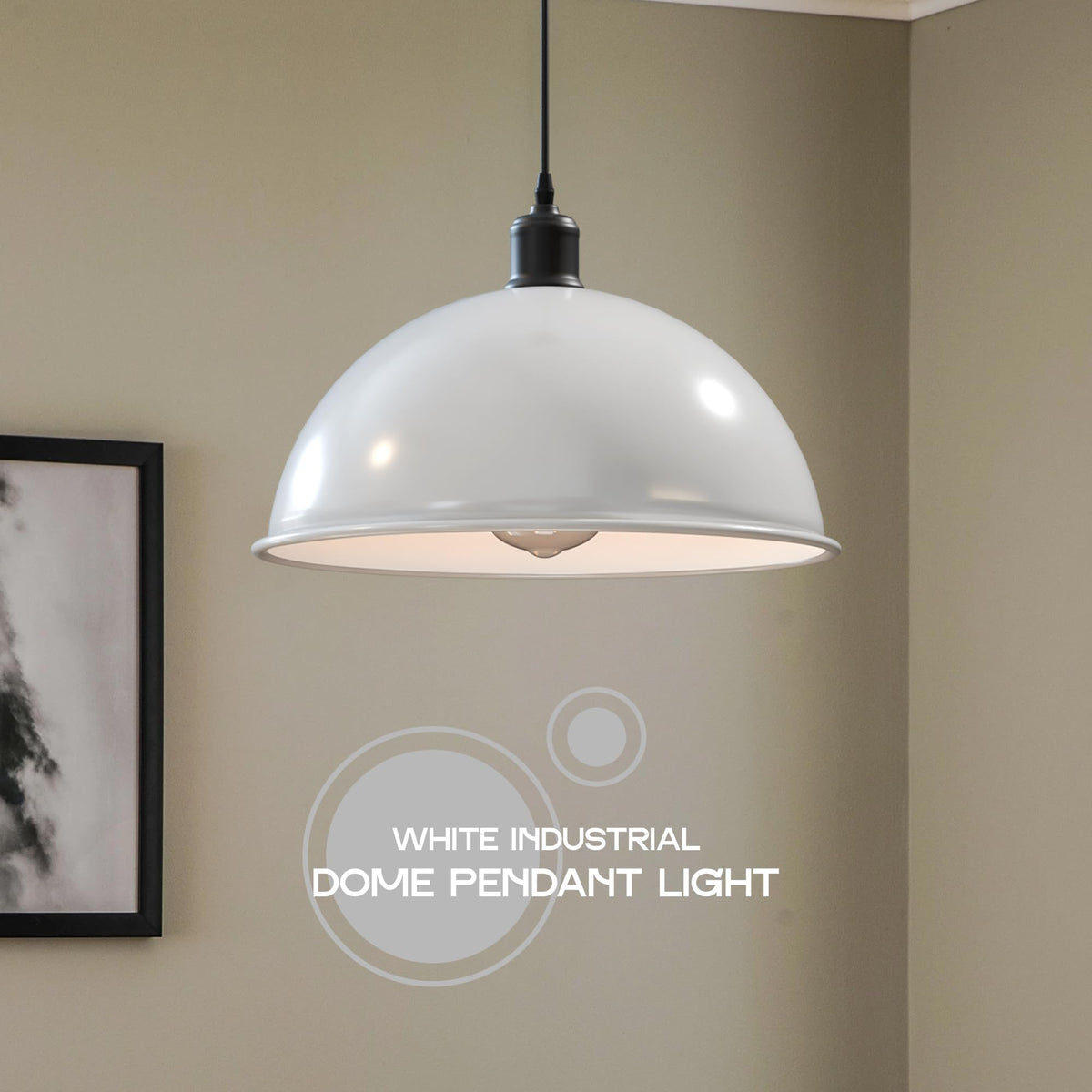 Vintage Large Industrial E27 Pendant Metal Ceiling Light Dome Shade ~3556