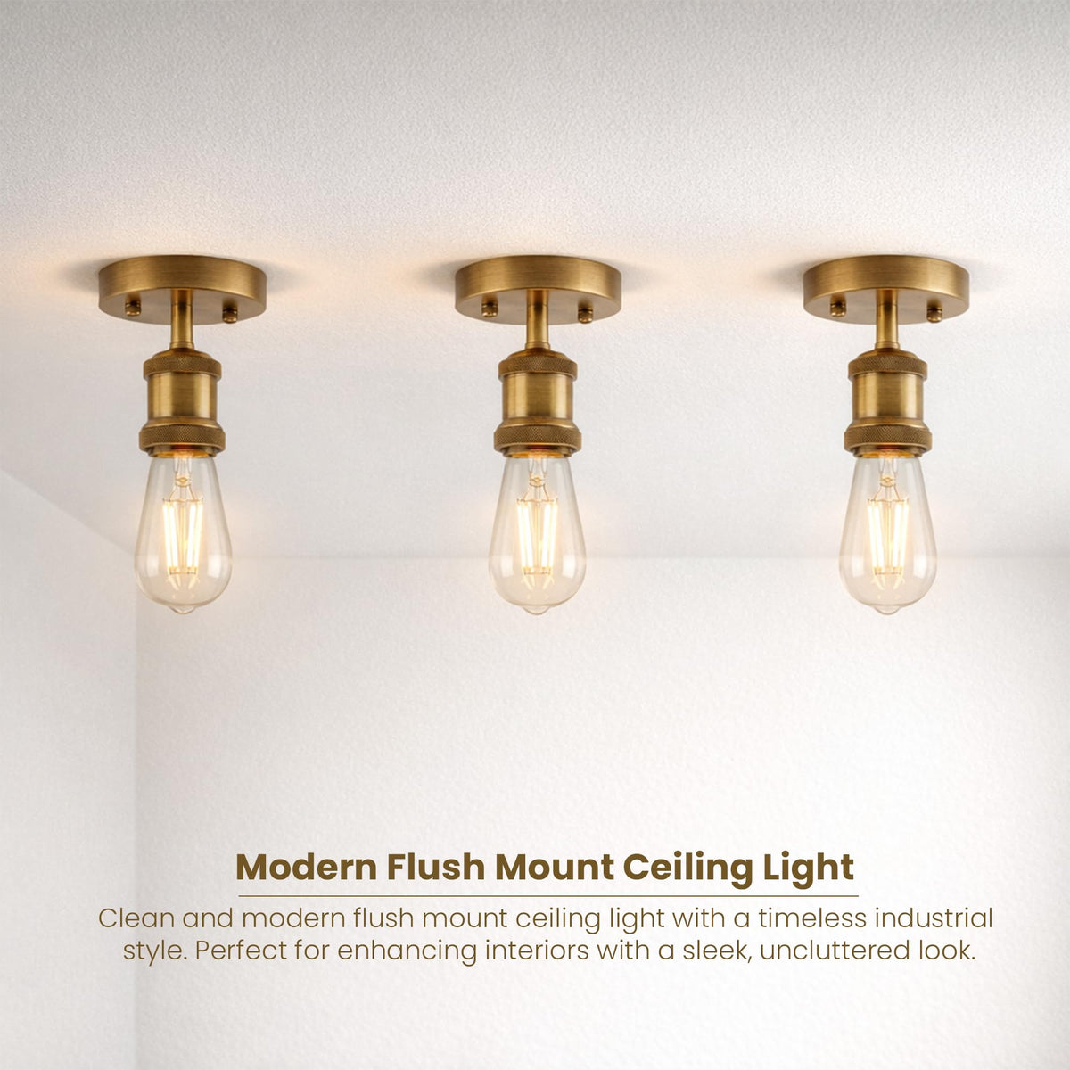 2 Pack Vintage Fully Earth Ceiling Light Flush Mount E27 Lamp~4083