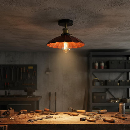 Industrial Semi Flush Light E27 Ceiling Lamp Fixture~4124