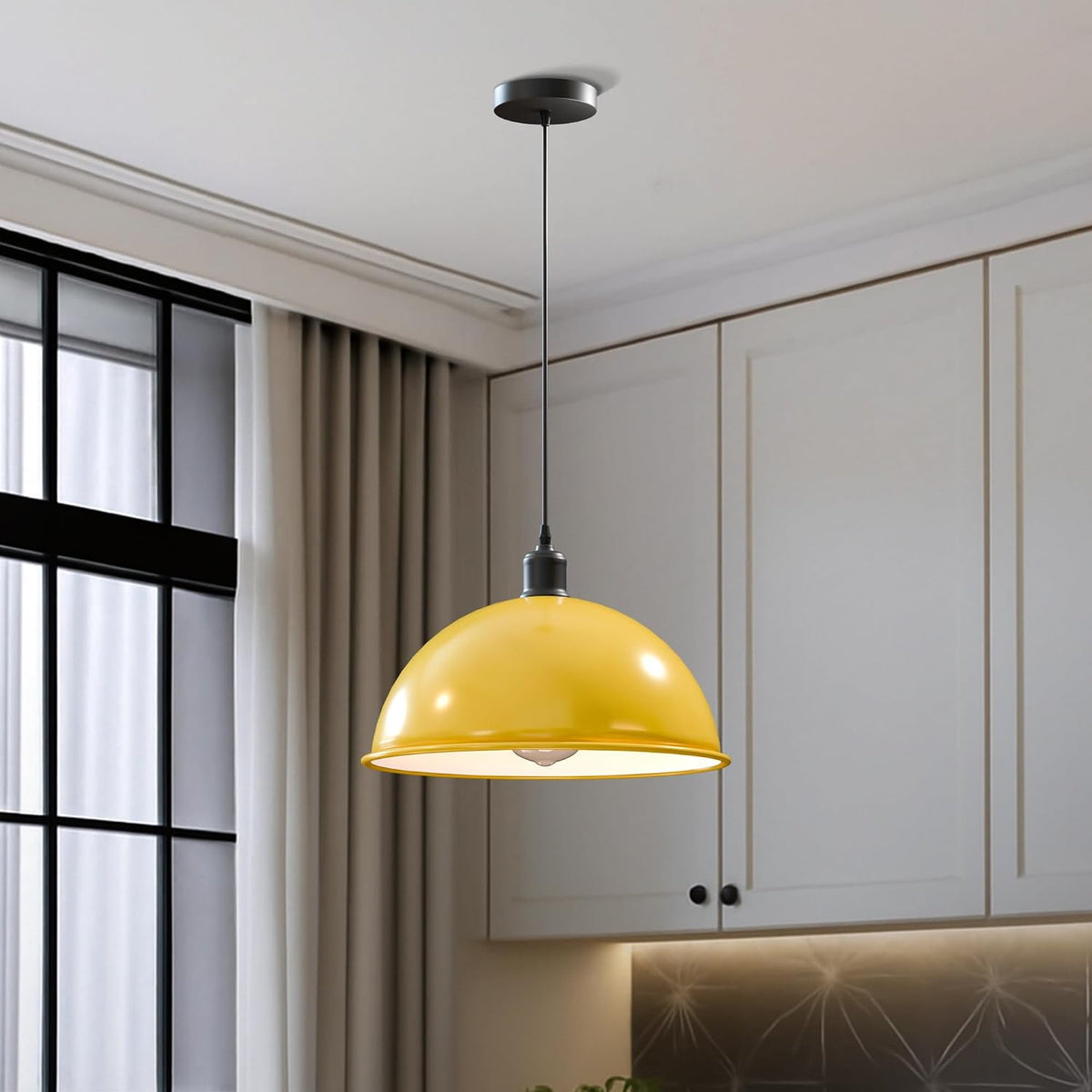 Vintage Large Industrial E27 Pendant Metal Ceiling Light Dome Shade ~3556
