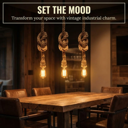 Hemp Ceiling Pendant Light Fitting E27 Lamp~4108