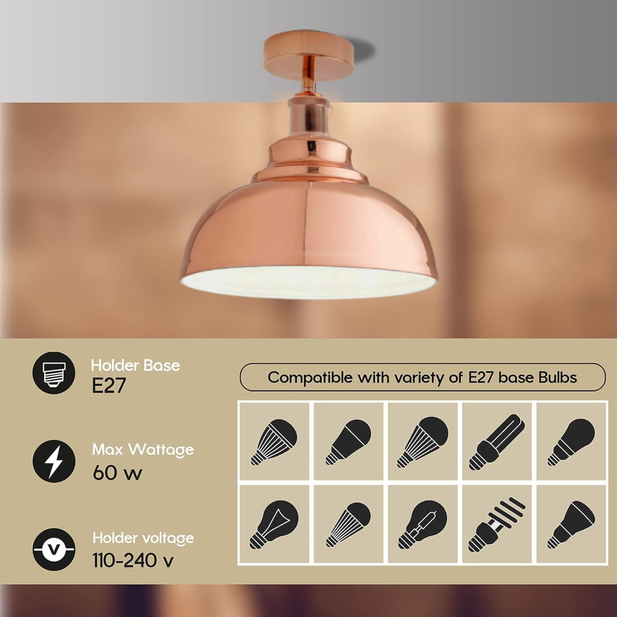 Industrial Modern Semi Flush Mount Ceiling Light~4064