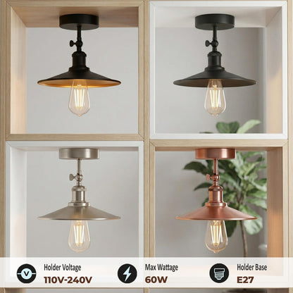 Retro E27 Base Adjustable Metal Ceiling Light~4046