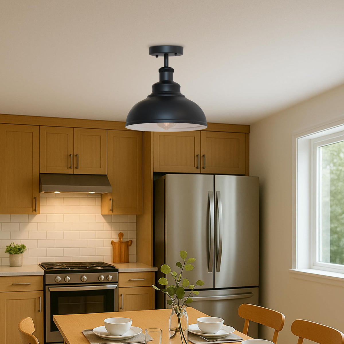 Industrial Modern Semi Flush Mount Ceiling Light~4064