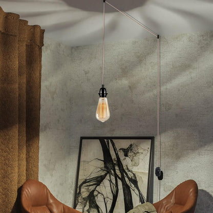 Industrial hanging 4m Plug in Pendant Light Fit~4065