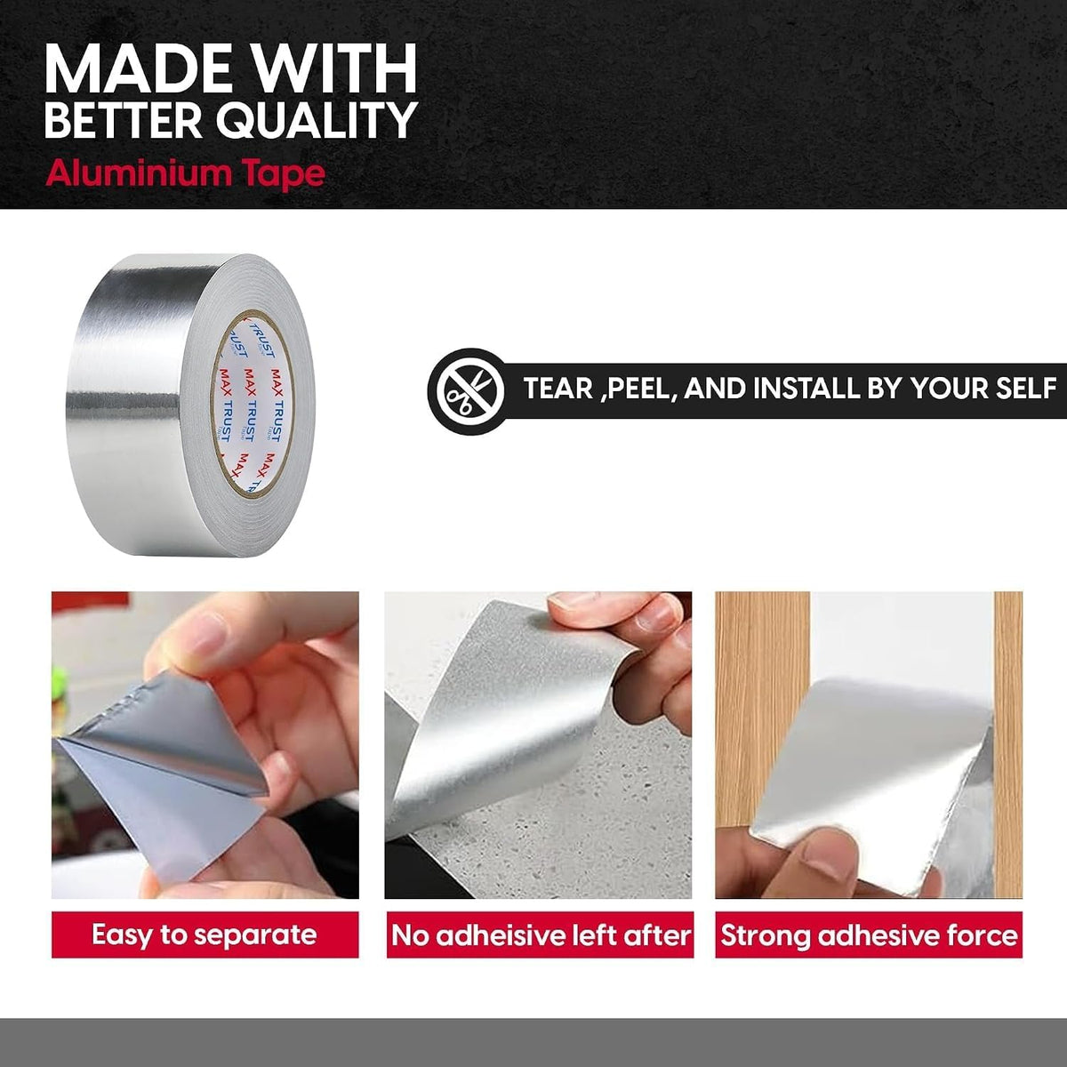 Aluminium Foil Insulation 75mm x 45m Silver Tape ~4072