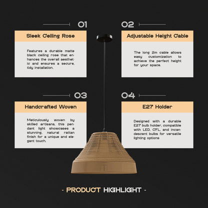 Rustic Hemp Rope Pendant Light Fitting 2PCS ~4043