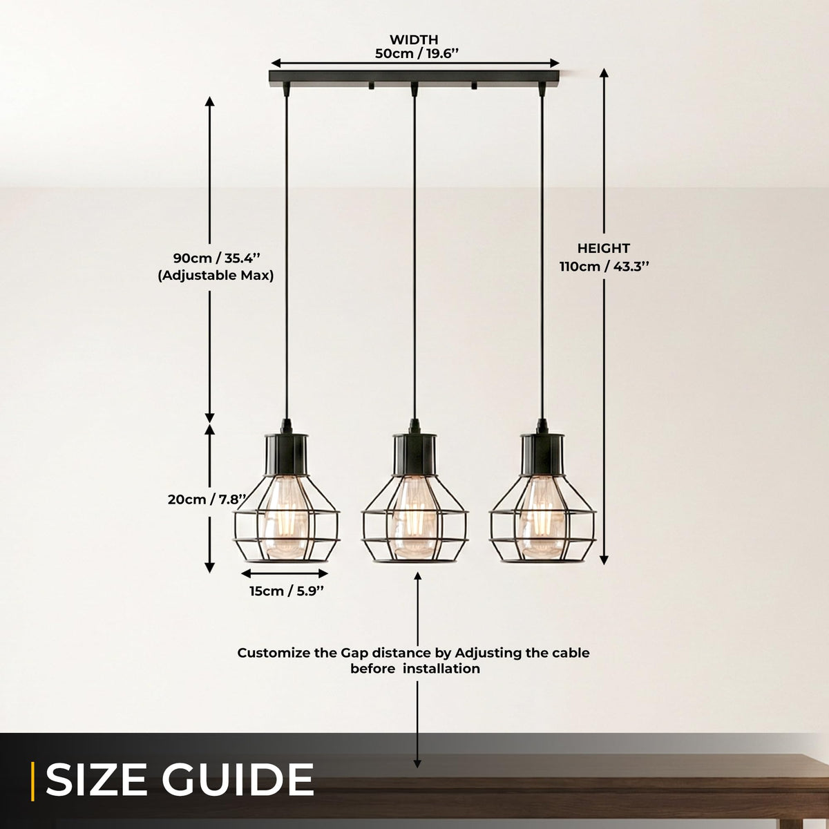 hallway hanging light black