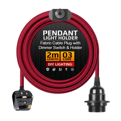 Plug in Pendant Light E27 2m Dimmer Switch Cable~4142