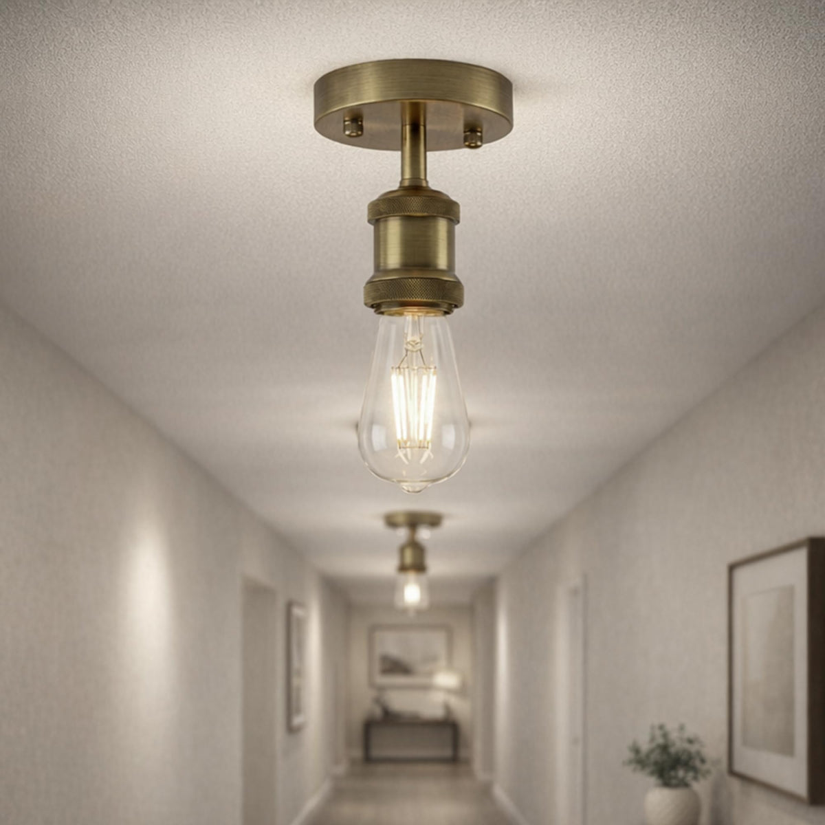 2 Pack Vintage Fully Earth Ceiling Light Flush Mount E27 Lamp~4083
