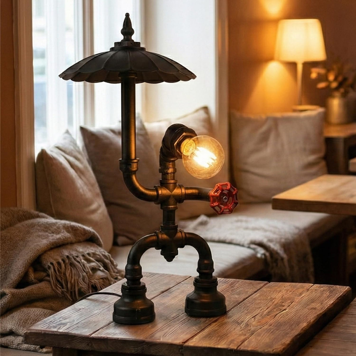 steampunk table light lamp