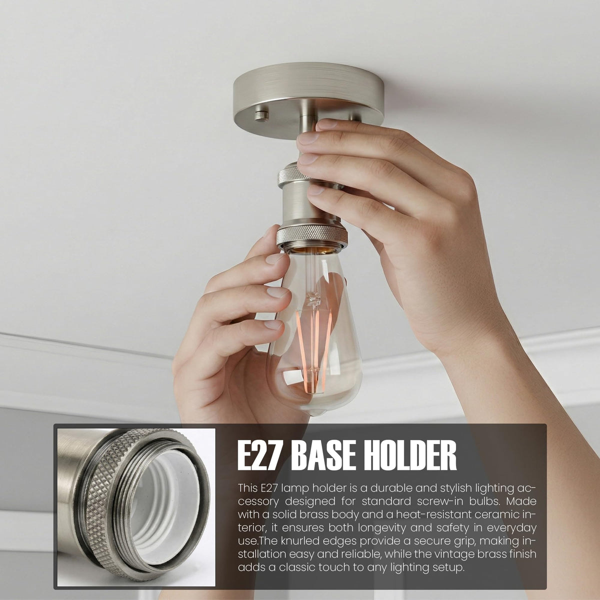 2 Pack Vintage Fully Earth Ceiling Light Flush Mount E27 Lamp~4083
