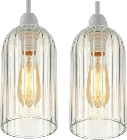 2Pack Glass Lamp Shade E27 Easy Fit Ceiling Pendant~4111