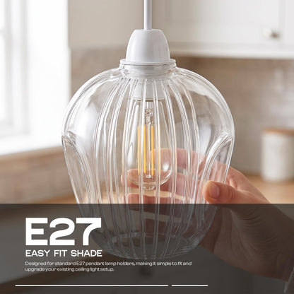 2Pack Glass Lamp Shade E27 Easy Fit Ceiling Pendant~4111