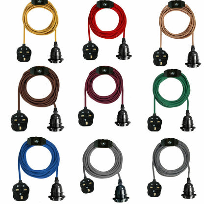Industrial hanging 4m Plug in Pendant Light Fit~4065
