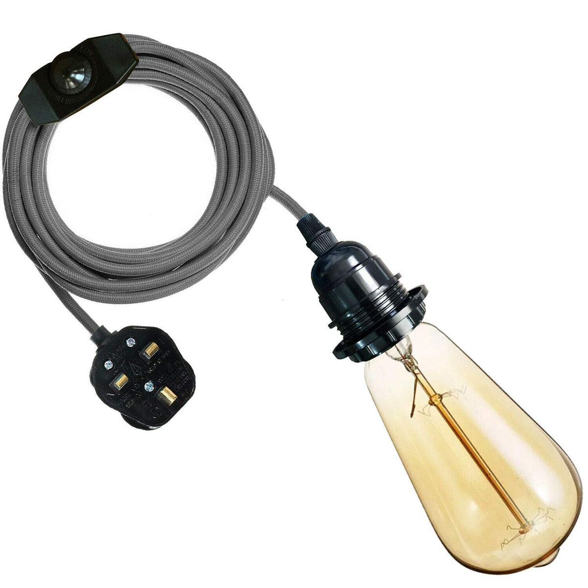 Plug in Pendant Light E27 2m Dimmer Switch Cable~4142