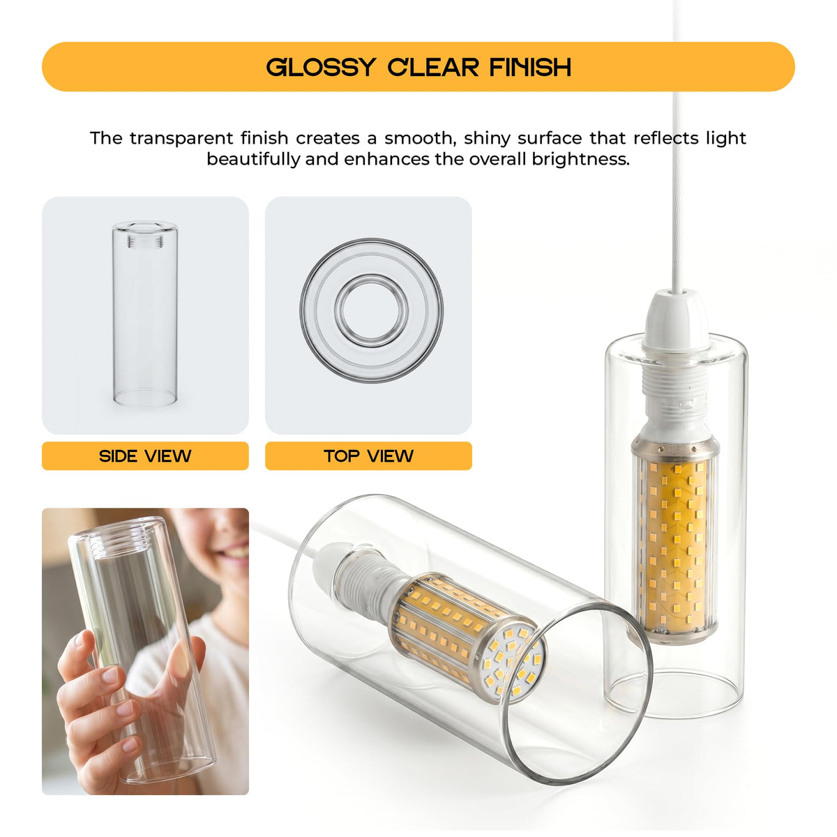 E14 Clear Glass Lamp Shade Replacement,