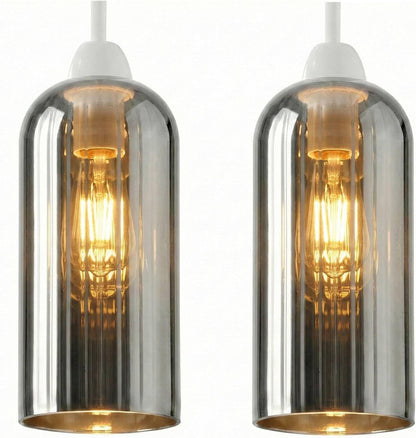 2Pack Glass Lamp Shade E27 Easy Fit Ceiling Pendant~4111