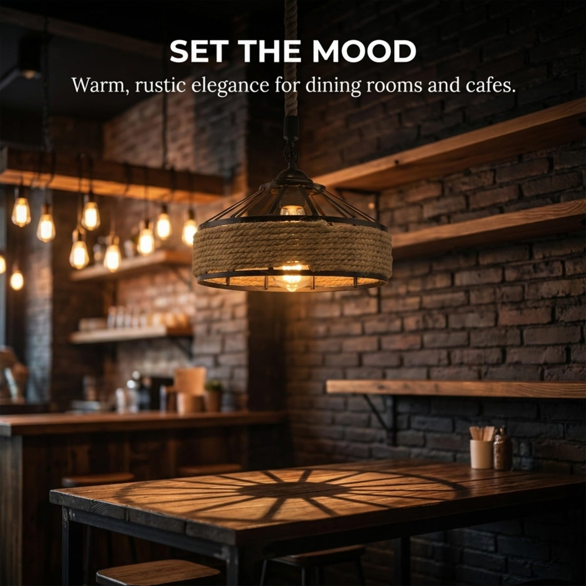 retro jute rope hanging lamp l