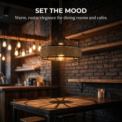retro jute rope hanging lamp l