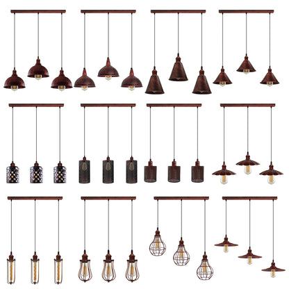 3 Way Pendant Light Triangle Metal Wire Cage~4059