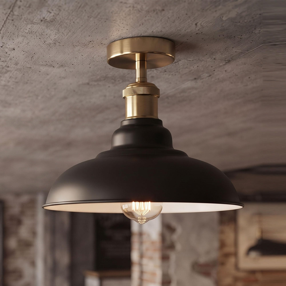 cage semi flush ceiling light
