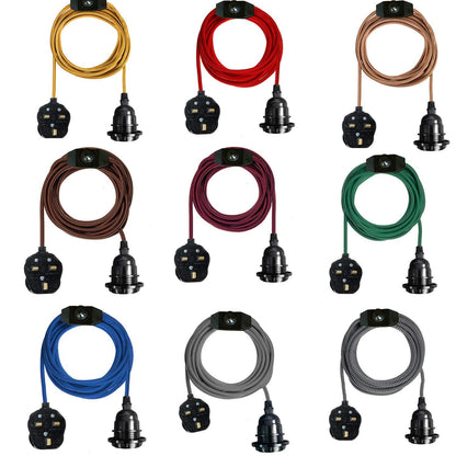 Plug in Pendant Light E27 2m Dimmer Switch Cable~4142