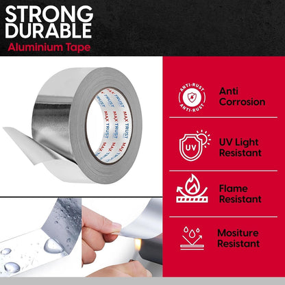 Aluminium Foil Insulation 75mm x 45m Silver Tape ~4072