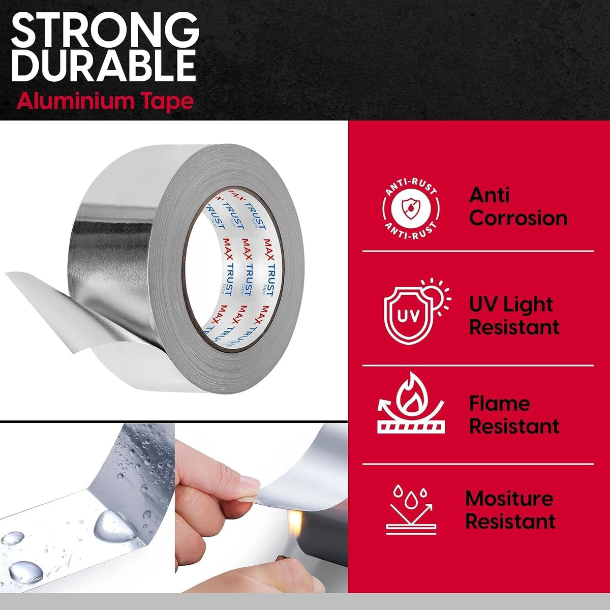 Aluminium Foil Insulation 75mm x 45m Silver Tape ~4072