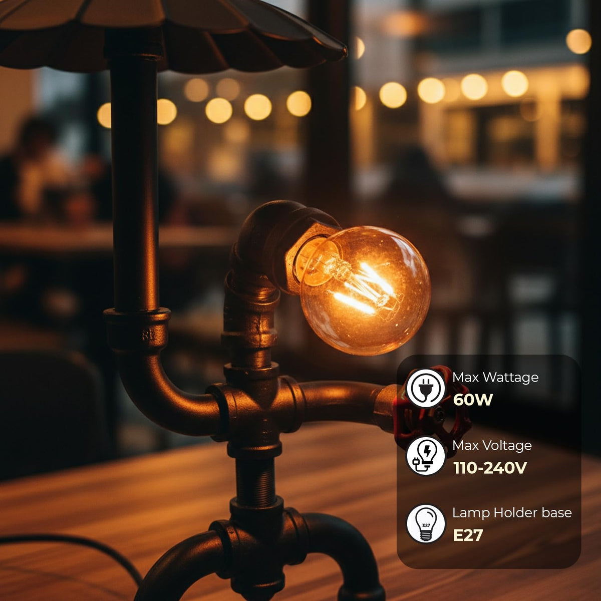 steampunk table light lamp