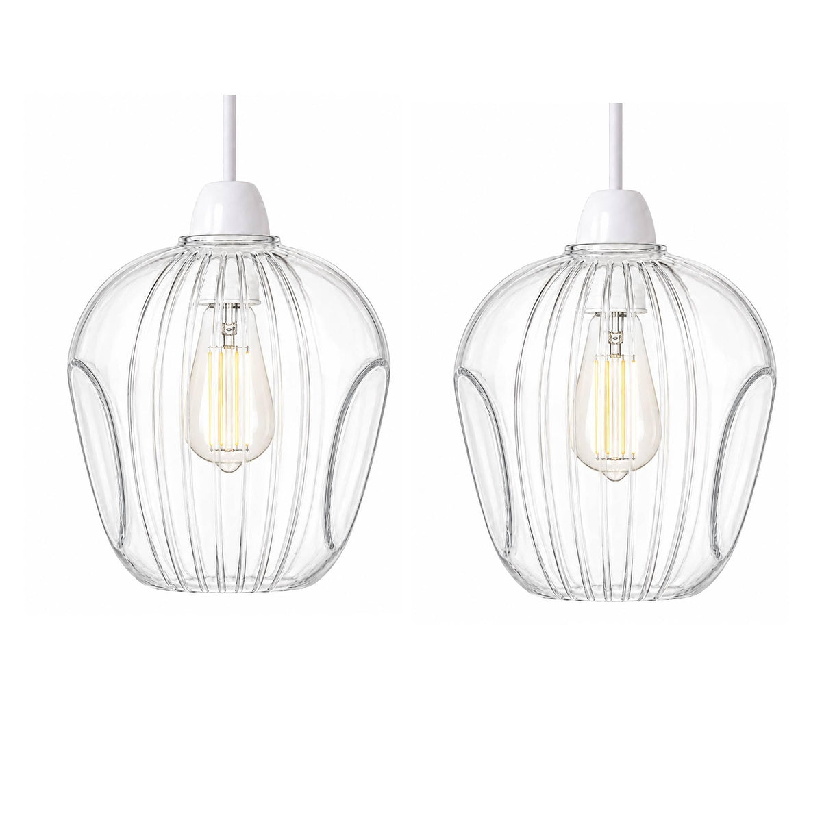 2Pack Glass Lamp Shade E27 Easy Fit Ceiling Pendant~4111