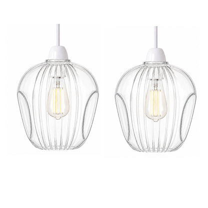 2Pack Glass Lamp Shade E27 Easy Fit Ceiling Pendant~4111