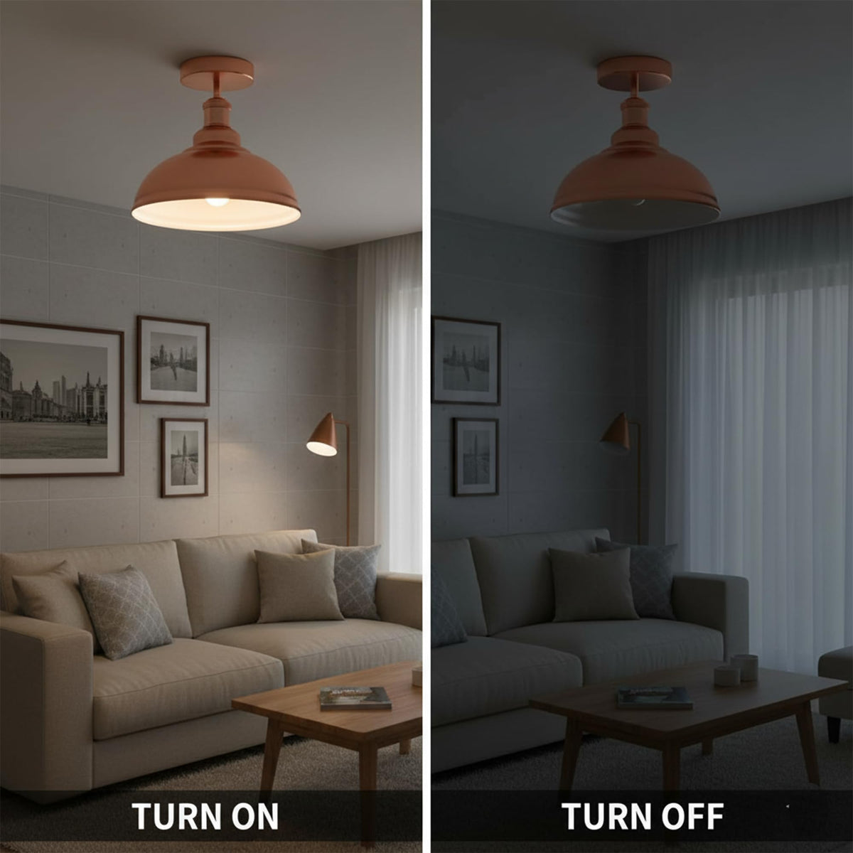Industrial Modern Semi Flush Mount Ceiling Light~4064