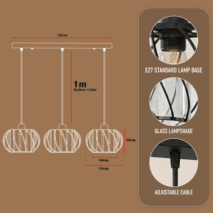 3 head hanging lamp lighting